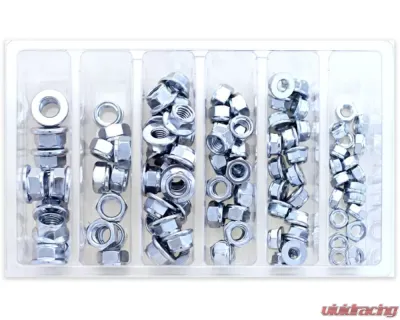 Bolt Motorcycle Hex Fuji-Lock Nut Assortment 100 Piece Kit - SV-FUJINUT