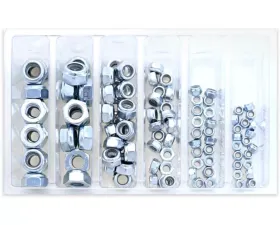 Bolt Motorcycle Nylon Locking Nut Assortment 100 Piece Kit