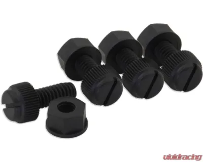 Bolt Motorcycle Black License Plate Bolts and Nuts 4/Pack - LPFNYLON