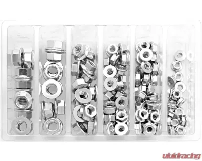 Bolt Motorcycle Flange Nut Assortment 140 Piece Kit - SV-FNUT