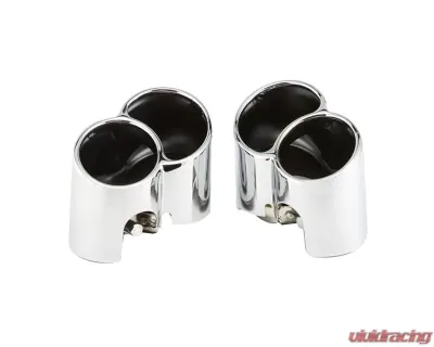 Schnell Chrome V2 Muffler Tips Porsche 996 Turbo 01-05 - SCEXTSSS016T