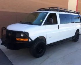 Aluminess Roof Rack Extended Body Gutter Mount - Perforated Chevrolet Express 2003+