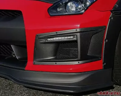 ChargeSpeed Gloss Carbon Front Bumper Duct with LED | Turn Signal CFRP Nissan GT-R R35 09-16 - BCNG07-CS830FBDCG