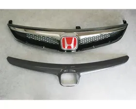 Charge Speed Carbon Front Grill Finisher (Japanese CFRP) For OEM Front Grill Only Honda Civic FD2 Sedan JDM 06-10