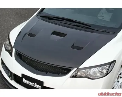 Charge Speed Carbon Vented Hood (Japanese CFRP) Honda Civic FD2 Sedan JDM 06-10 - BCHC06-CS3088HCV