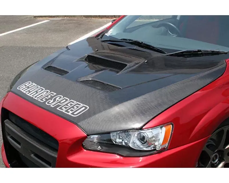 Charge Speed Vented FRP Hood (Japanese FRP) Mitsubishi Lancer Evo X 08-16 - BCML08-CS427HFV