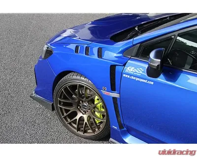 Charge Speed Carbon Vented Lower Garnish for Factory Front Fenders (Japanese CFRP) Pair Subaru WRX STi Sedan 15-20 - BCSI15-CS9735FFLGC