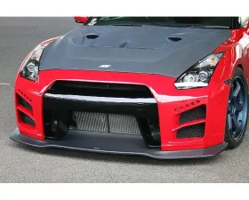 Charge Speed FRP Front Bumper (White Gel) with LED & FRP Lip with Under Diffuser (Black Gel) (Japanese CFRP) Nissan GTR R35 07-19