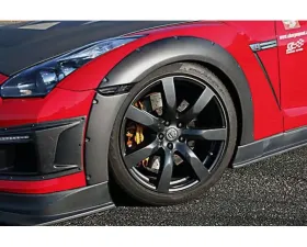 Charge Speed Bottom Line Gloss Carbon 15mm Front Over Fenders (Japanese CFRP) 4 Pieces Nissan GTR Zenki 07-11
