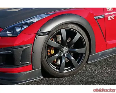 Charge Speed Bottom Line Gloss Carbon 15mm Front Over Fenders (Japanese CFRP) 4 Pieces Nissan GTR Zenki 07-11 - BCNG07-CS830FFCG