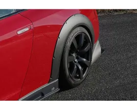 Charge Speed Bottom Line Gloss Carbon 20mm Rear Over Fenders (Japanese CFRP) Pair 07-19 Nissan GTR