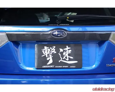 Charge Speed Rear License Plate Finisher For OEM Hatch Carbon (Japanese CFRP)  Subaru Impreza/ WRX 5Dr. GR-B 08-10 - BCSI08-CS979RLFC
