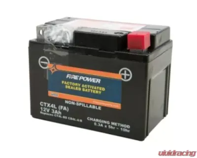 Fire Power Parts Battery Ctx4l/Ct4l Sealed Factory Activated - CTX4L-BS(FA)