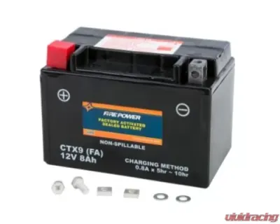 Fire Power Parts Battery Ctx9 Sealed Factory Activated - CTX9-BS(FA)