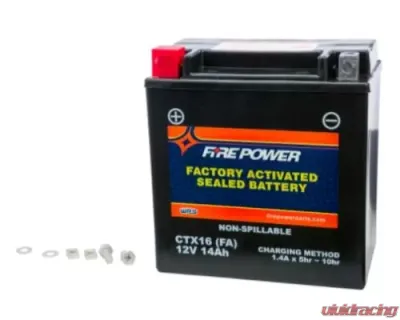 Fire Power Parts Battery Ctx16 Sealed Factory Activated - CTX16-BS (FA)