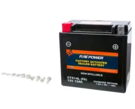 Fire Power Parts Battery Ctx14l Sealed Factory Activated