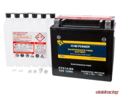 Fire Power Parts Battery Ctx14-Bs Maintenance Free 49-2271 - CTX14-BS