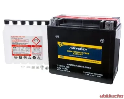 Fire Power Parts Battery Ctx20l-Bs Maintenance Free 49-2273 - CTX20L-BS