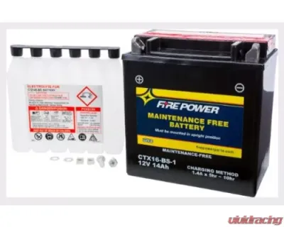 Fire Power Parts Battery Ctx16-Bs-1 Maintenance Free 49-2278 - CTX16-BS-1