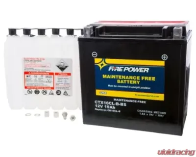 Fire Power Parts Battery Ctx16clb-Bs Maintenance Free 49-2289 - CTX16CL-B-BS