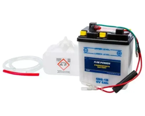 Fire Power Parts Battery W/Acid 6n6-1b 6v 490-2050 - 6N6-1B
