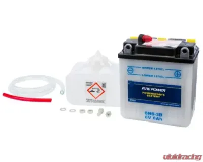 Fire Power Parts Battery W/Acid 6n6-3b 6v 490-2053 - 6N6-3B