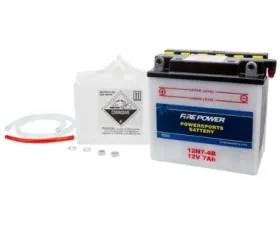 Fire Power Parts Battery W/Acid 12n7-4b 12v 490-2096