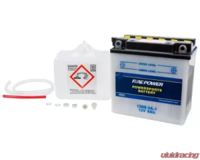 Fire Power Parts Battery W/Acid 12n9-3a-1 12v 490-2100 - 12N9-3A-1