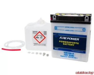 Fire Power Parts Battery W/Acid Cb12a-a 12v Heavy Duty 490-2194 - CB12A-A