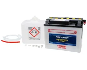 Fire Power Parts Battery W/Acid Cb12b-B2 12v Heavy Duty 490-2201