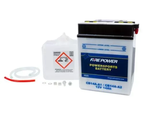 Fire Power Parts Battery W/Acid Cb14a-A1/14a-A2 12v Heavy Duty 490-2210 - CB14A-A2