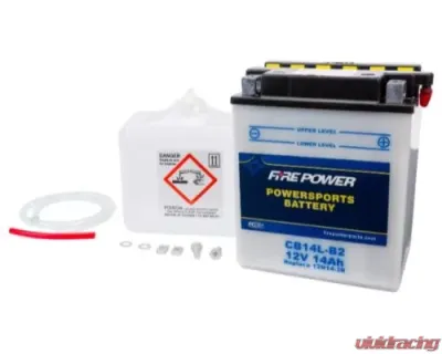 Fire Power Parts Battery W/Acid Cb14l-B2 12v Heavy Duty 490-2221 - CB14L-B2