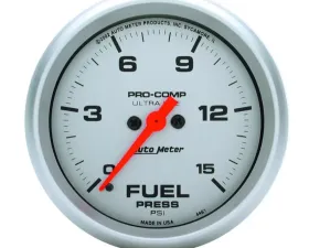 AutoMeter GAUGE; FUEL PRESSURE; 2 5/8IN.; 15PSI; DIGITAL STEPPER MOTOR; ULTRA-LITE