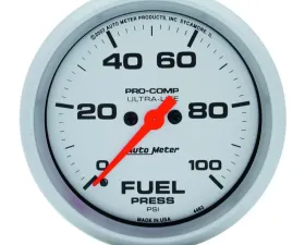 AutoMeter GAUGE; FUEL PRESSURE; 2 5/8IN.; 100PSI; DIGITAL STEPPER MOTOR; ULTRA-LITE