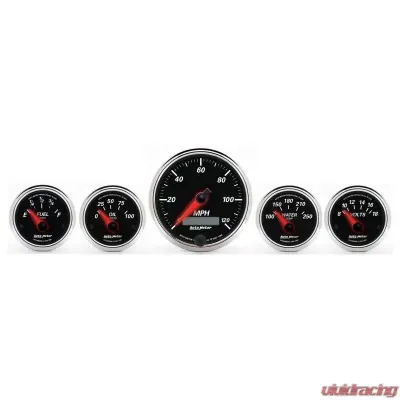 AutoMeter GAUGE KIT; 5 PC.; 3 3/8in./2 1/16in.; ELEC. SPEEDOMETER; DESIGNER BLACK II - 1201
