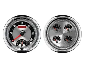 AutoMeter GAUGE KIT; 2 PC.; QUAD/TACH/SPEEDO; 5in.; AMERICAN MUSCLE