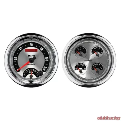 AutoMeter GAUGE KIT; 2 PC.; QUAD/TACH/SPEEDO; 5in.; AMERICAN MUSCLE - 1205
