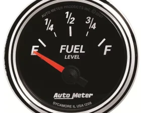 AutoMeter GAUGE; FUEL LEVEL; 2 1/16in.; 240OE TO 33OF; ELEC; DESIGNER BLACK II