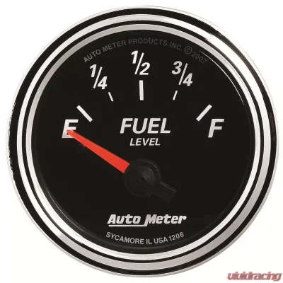 AutoMeter GAUGE; FUEL LEVEL; 2 1/16in.; 240OE TO 33OF; ELEC; DESIGNER BLACK II - 1206