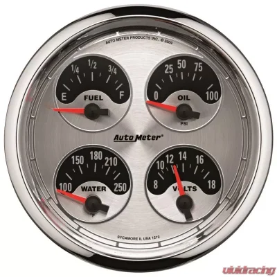 AutoMeter GAUGE; QUAD; 5in.; 240OE-33OF; ELEC; AMERICAN MUSCLE - 1212