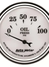 AutoMeter GAUGE; OIL PRESS; 2 1/16in.; 100PSI; ELEC; OLD TYME WHITE II                                     - 1227 - Image 6