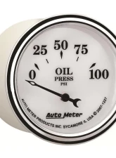AutoMeter GAUGE; OIL PRESS; 2 1/16in.; 100PSI; ELEC; OLD TYME WHITE II                                     - 1227 - Image 5