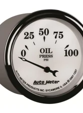 AutoMeter GAUGE; OIL PRESS; 2 1/16in.; 100PSI; ELEC; OLD TYME WHITE II                                     - 1227 - Image 6