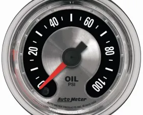 AutoMeter GAUGE; OIL PRESS; 2 1/16in.; 100PSI; DIGITAL STEPPER MOTOR; AMERICAN MUSCLE