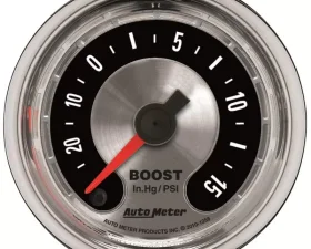 AutoMeter GAUGE; VAC/BOOST; 2 1/16in.; 30INHG-15PSI; DIGITAL STEPPER MOTOR; AMER. MUSCLE