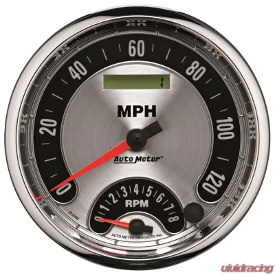 AutoMeter GAUGE; TACH/SPEEDO; 5in.; 160MPH/8K RPM; ELEC. PROGRAM.; AMER. MUSCLE - 1295