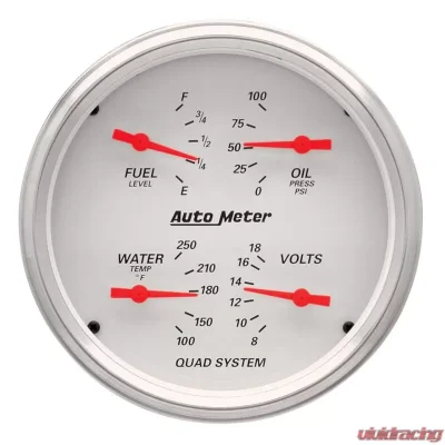 AutoMeter GAUGE; QUAD; 5in.; 240OE-33OF; ELEC; ARCTIC WHITE - 1310