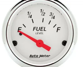 AutoMeter GAUGE; FUEL LEVEL; 2 1/16in.; 73OE TO 10OF; ELEC; ARCTIC WHITE