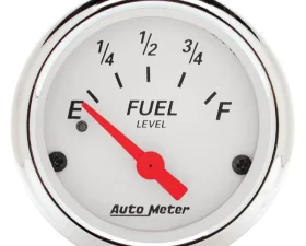 AutoMeter GAUGE; FUEL LEVEL; 2 1/16in.; 240OE TO 33OF; ELEC; ARCTIC WHITE