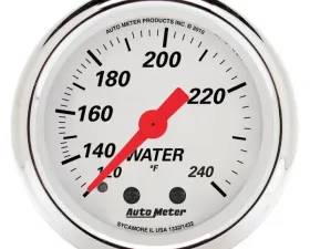 AutoMeter GAUGE; WATER TEMP; 2 1/16in.; 120-240deg.F; MECH; ARCTIC WHITE